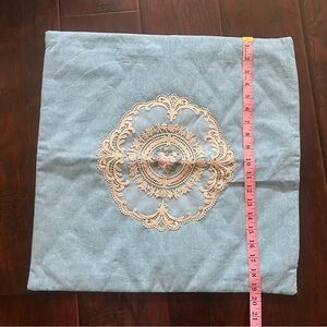 Almost NEW-Floral Lace European Embroidered Decorative Pillow Case Cushion Cover
